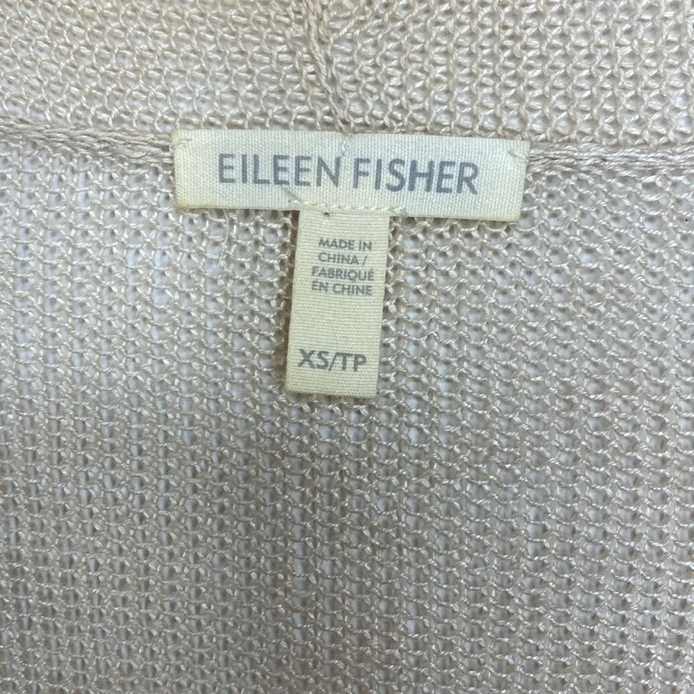 Eileen Fisher Linen Knit Waterfall Tan Vest XS/TP - Picture 6 of 11